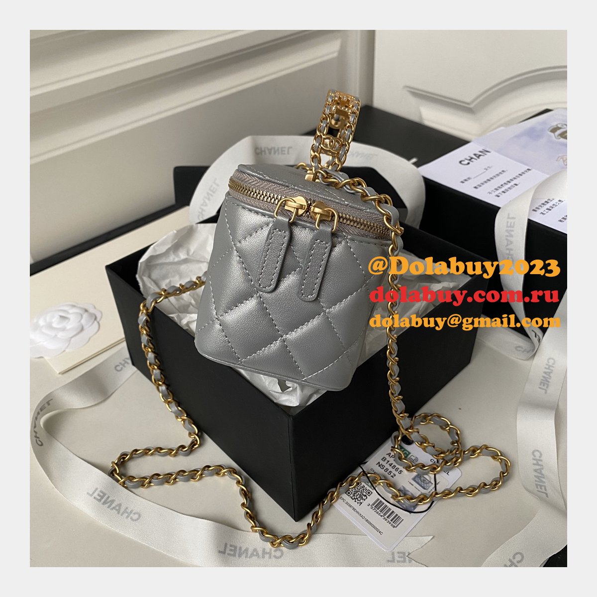Knockoff Casual Style Vanity AP3663 2Way Chain Plain Party Bags
