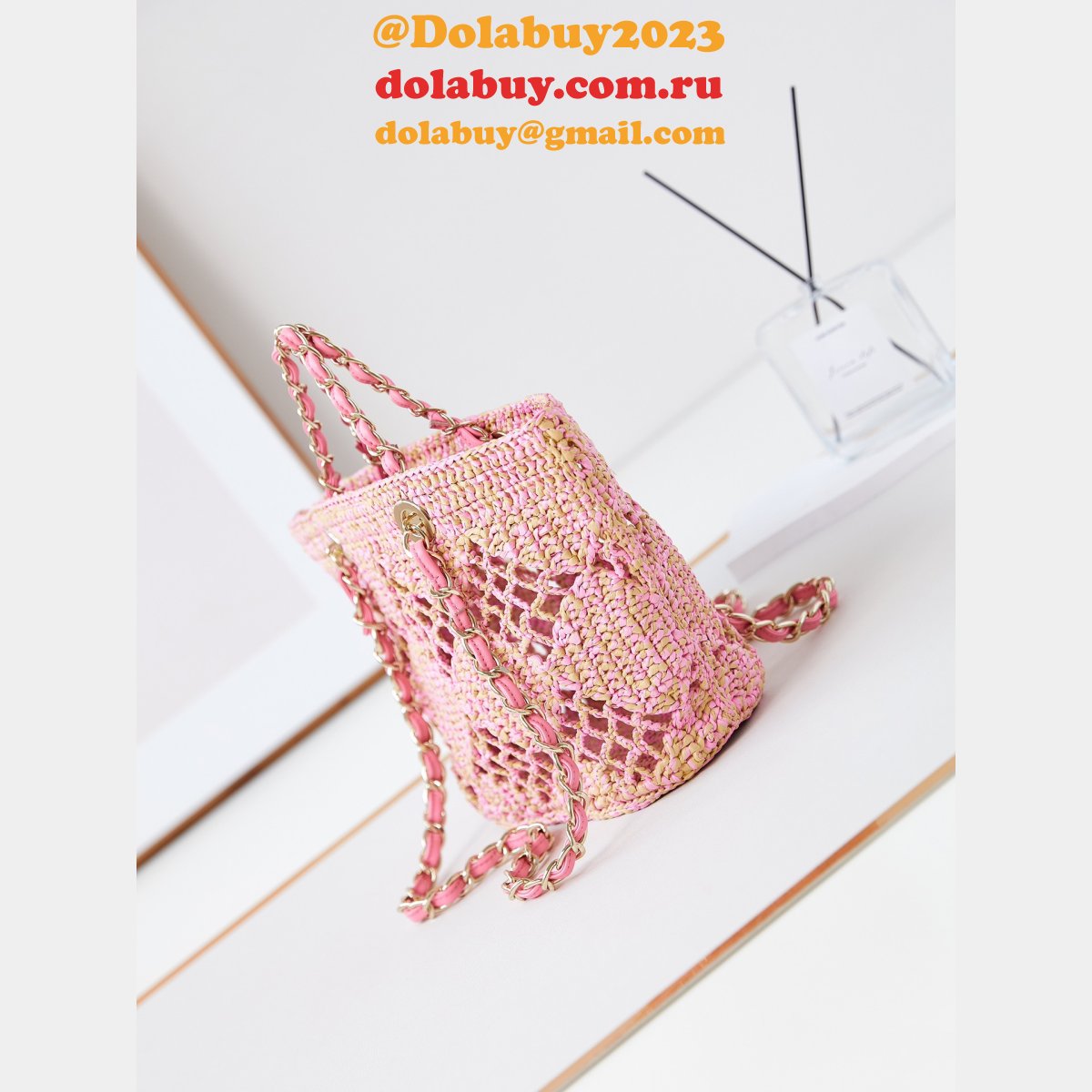 Where Can I Buy Replica Shopping Raffia Effect Braided AS4714 Bag
