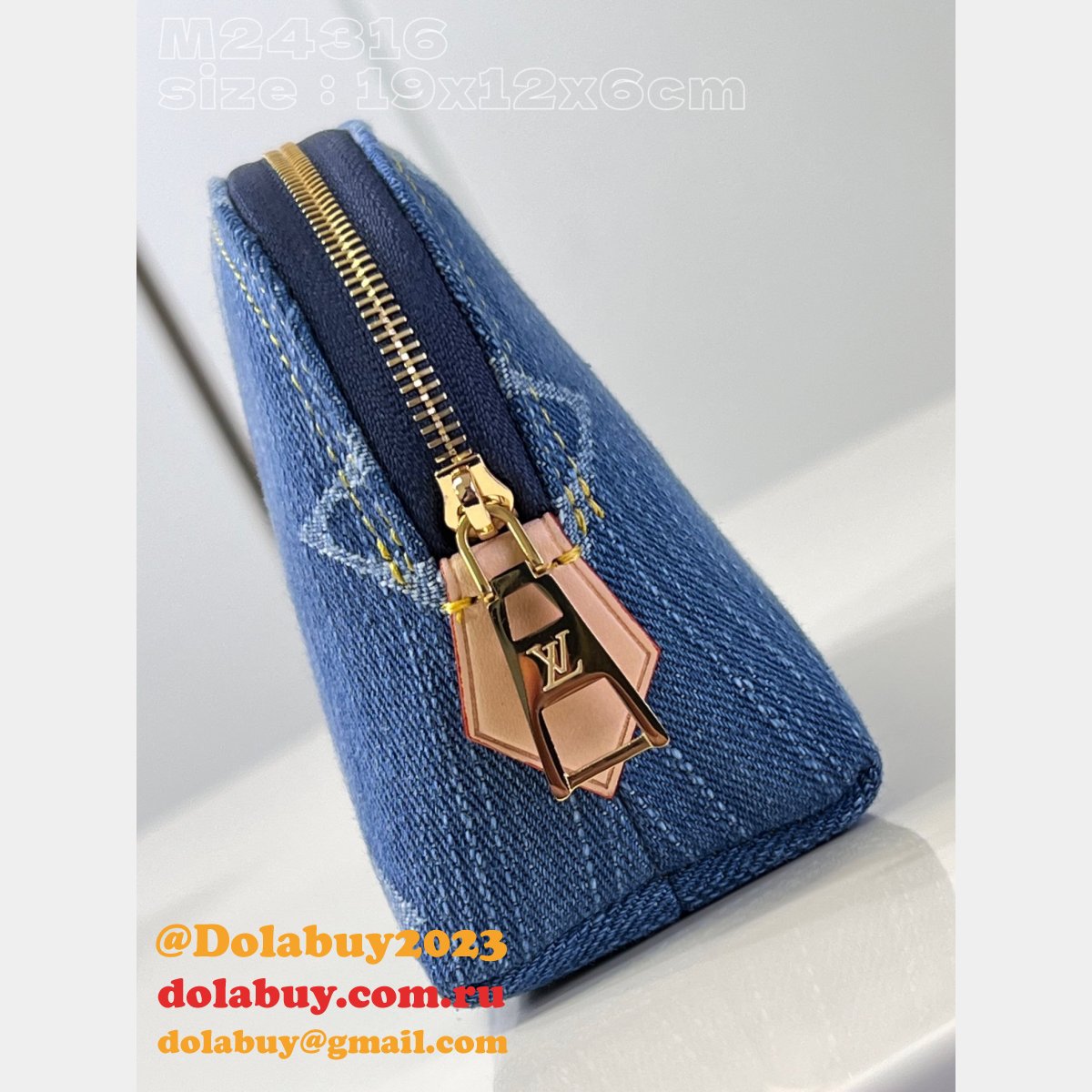 Top Quality Pochette Cosmétique M24316 Blue Louis Vuitton Designer Bag