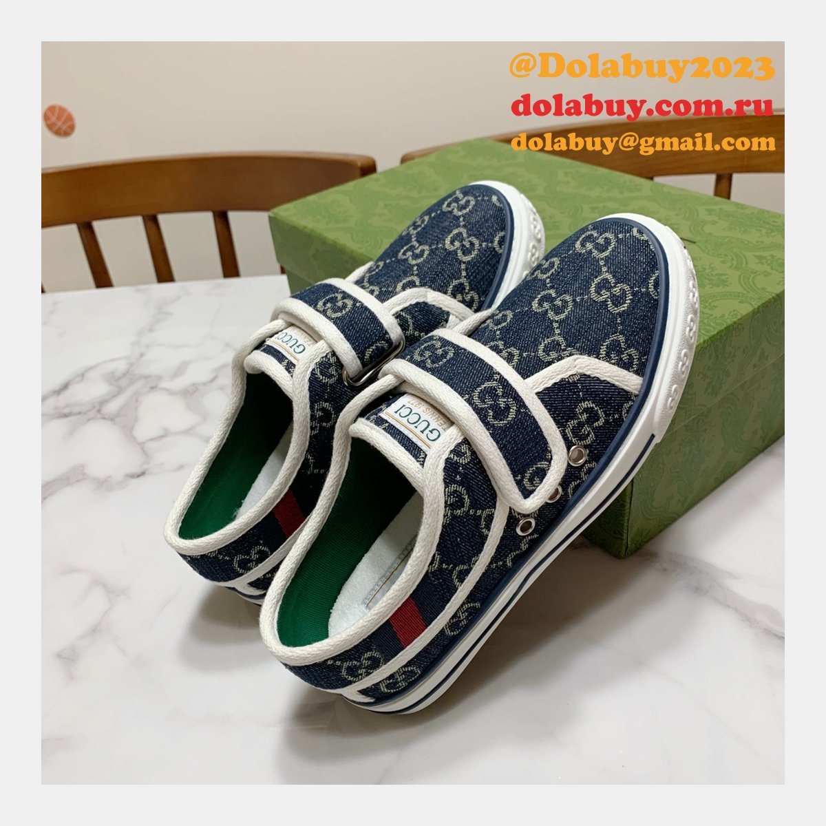 G*u*i high quality replica gu7 1977 canvas perfect shoes