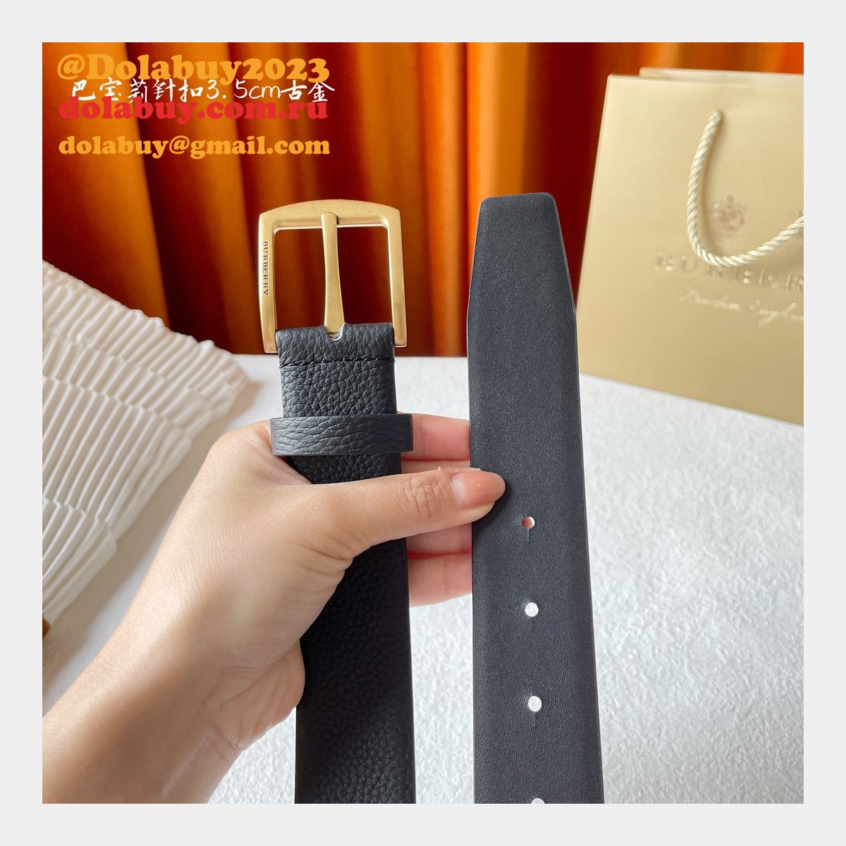 Cheap BURBERRY BELT 1:1 Mirror UK 35MM