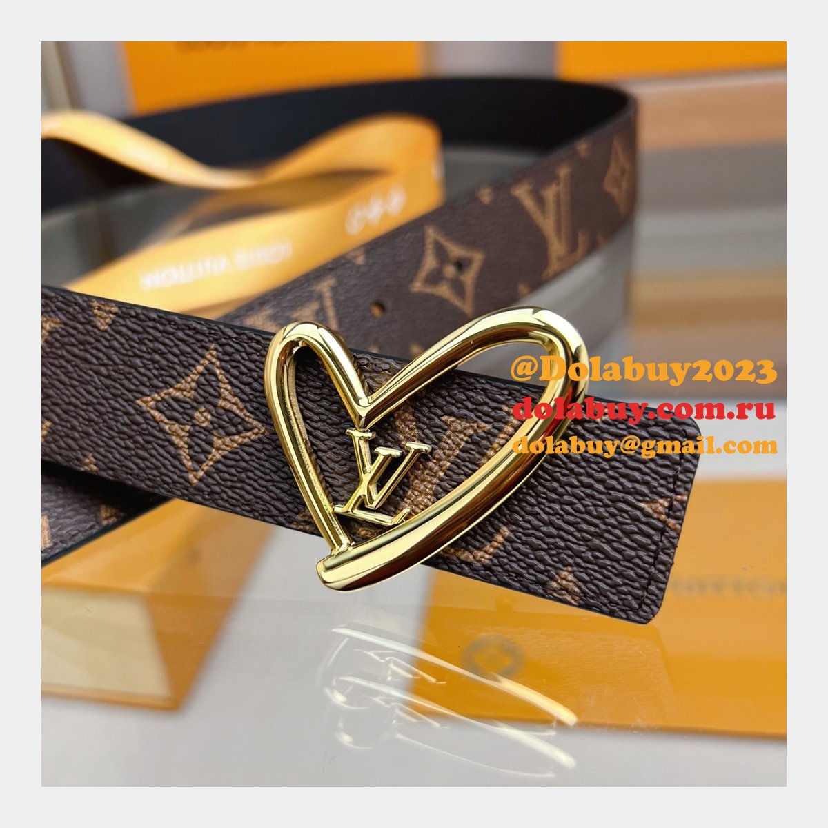 Fashion LV Limited Edition Reversible Belt 30MM Fall In Love