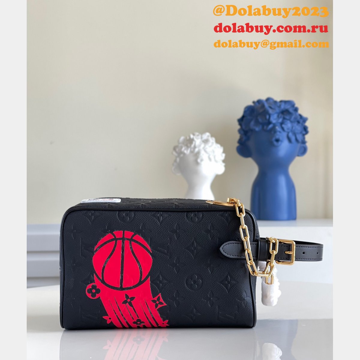 Louis Vuitton High Quality Replica M58515 LVxNBA Cloakroom Dopp Kit Travel Black