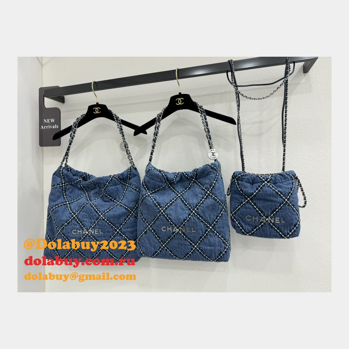 Top Quality CHANEL 22 denim bag AS3260