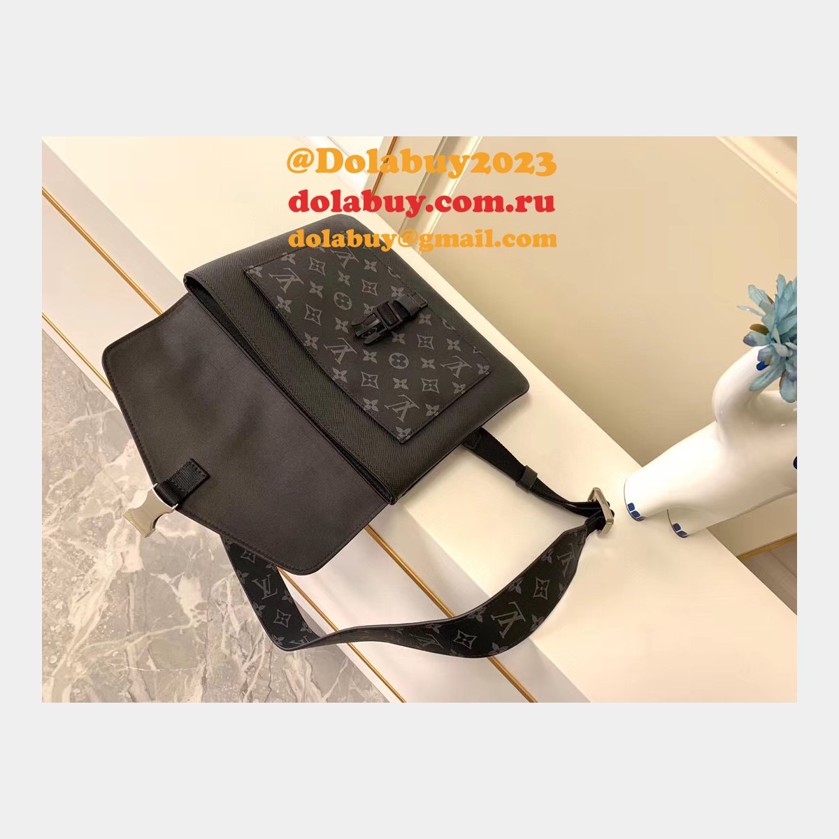 Louis Vuitton Outdoor Flap Messenger K45 M30413 Black Bags