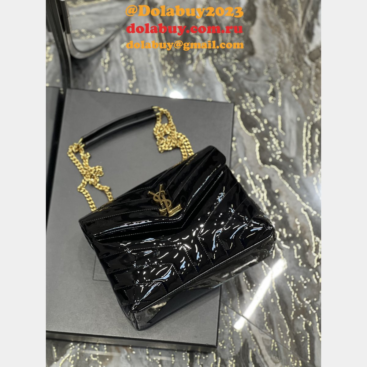 Designer Fake YSL Loulou 494699/467072 Black Handbags Online