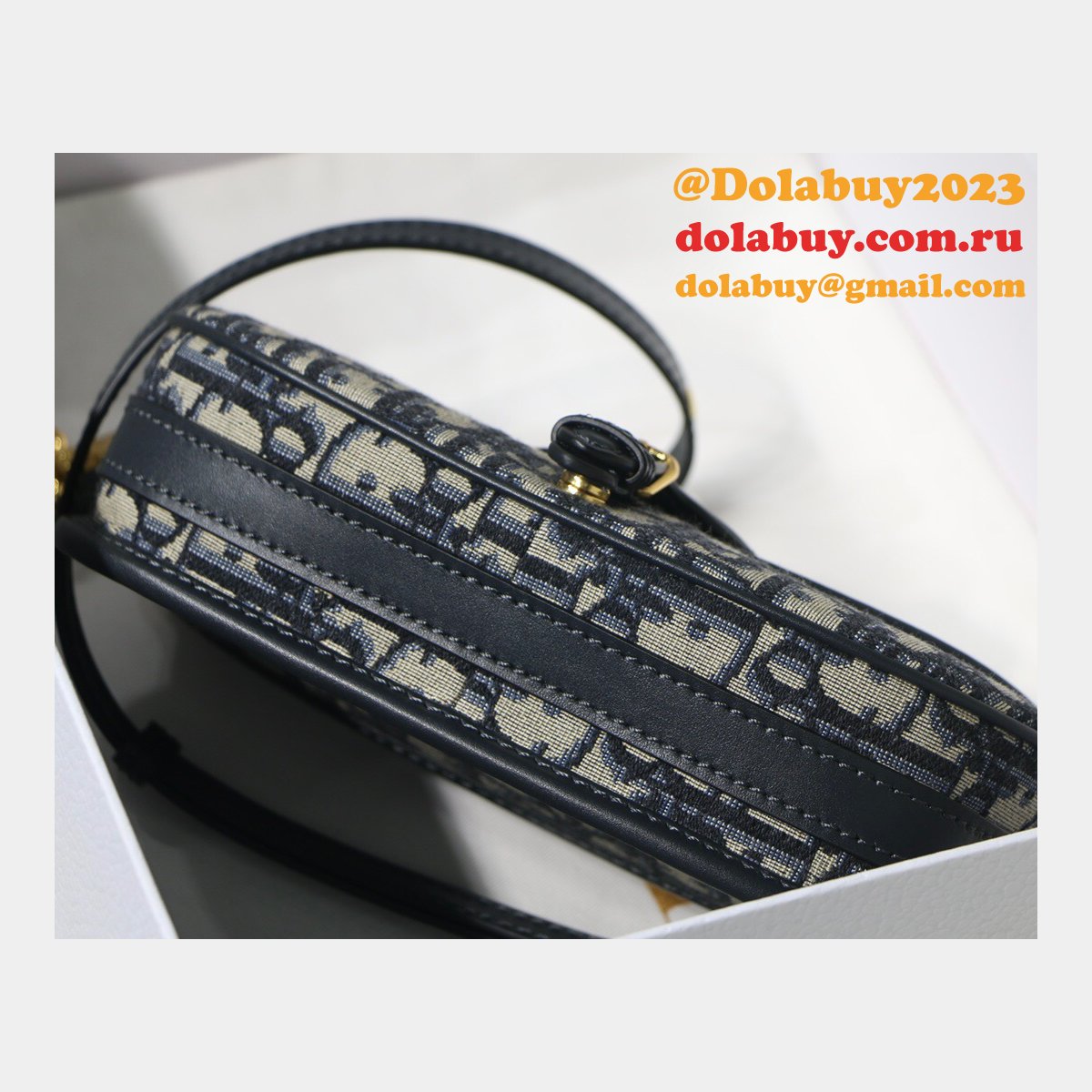 Replica Christian Dior Bobby East-West Blue Bag China Sale