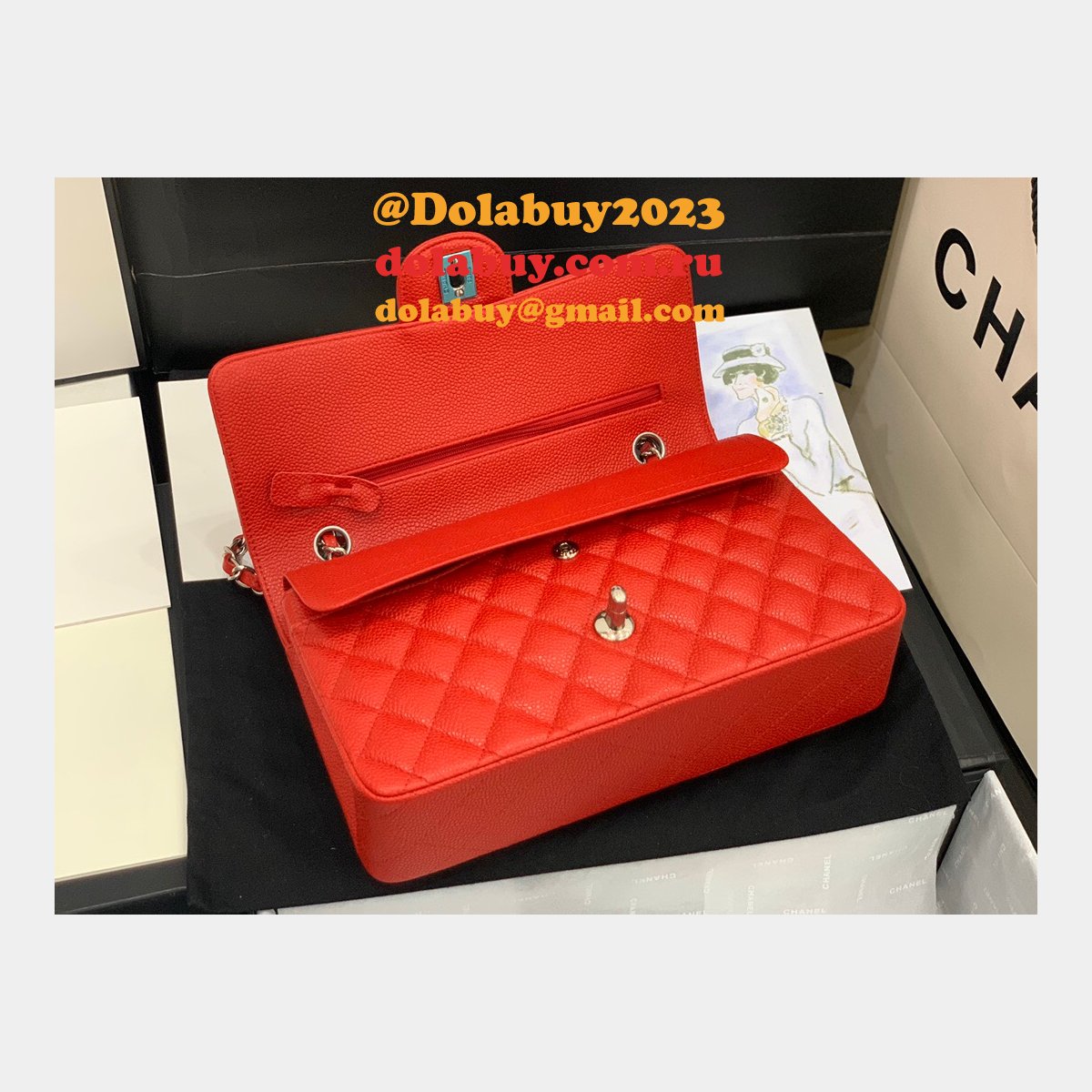 Fashion Best 2.55cm Replica Caviar Gold/Silver Bags