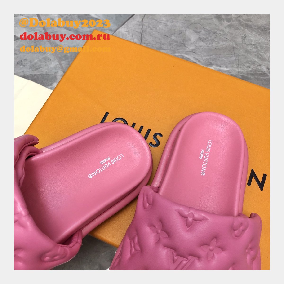 Perfect Louis Vuitton Pool Pillow Flat Comfort Mule Fake Shoes