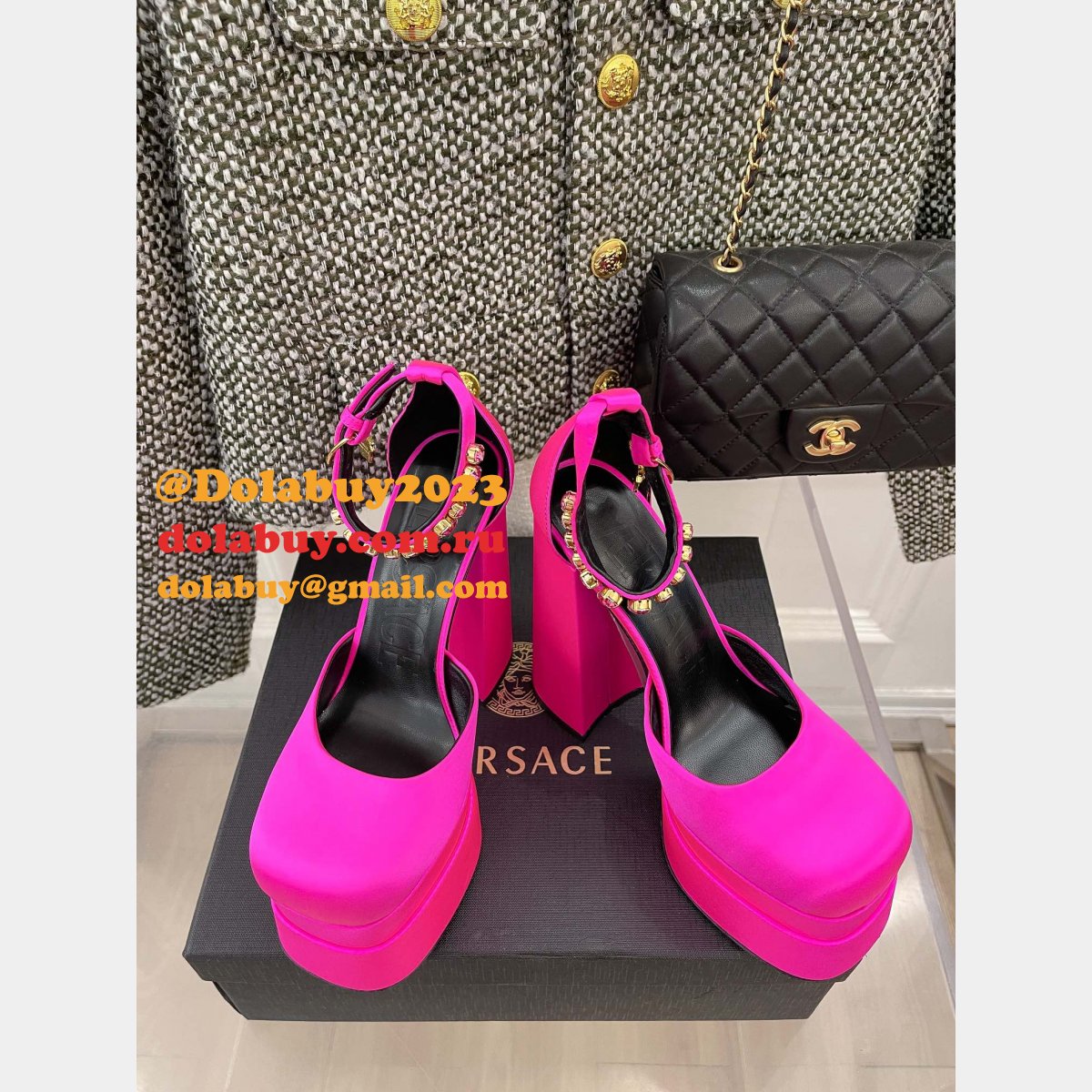 Wholesale Replica Versace Designer 22ss High Heel Shoes
