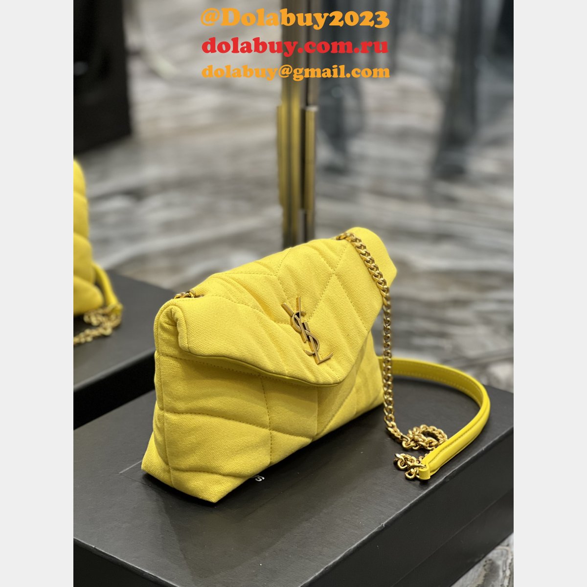 AAA+ 620333 Saint Laurent Knockoff Puffer Toy Bag In Canvas 29cm