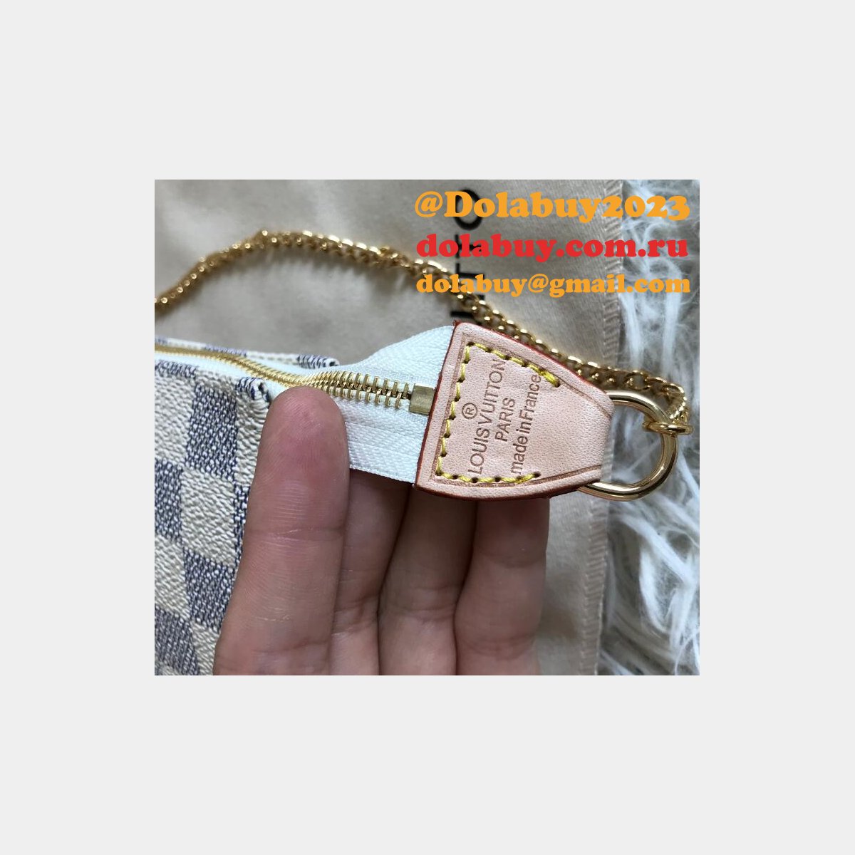Louis Vuitton Monogram MINI POCHETTE N58010 Doamier Azur Canvas