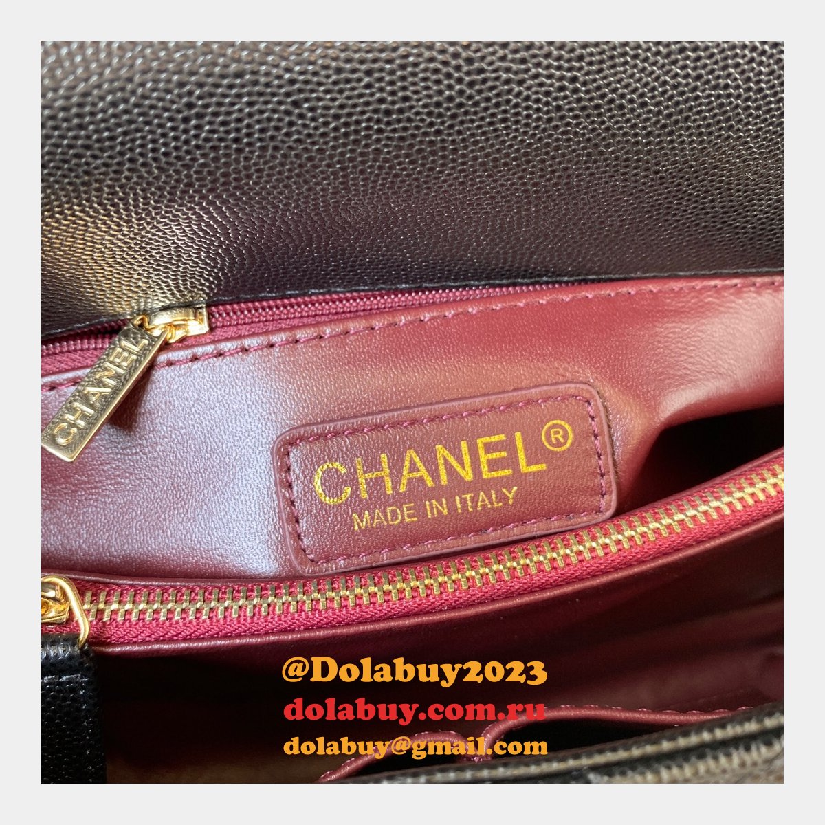 Luxury CC coco handle bag 92991 caviar leather 29cm