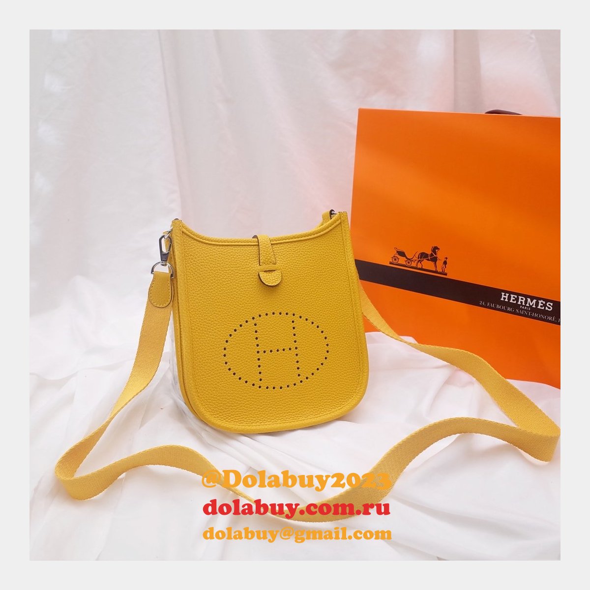 Hermes Evelyne Yellow Messenger Medium Bag replica