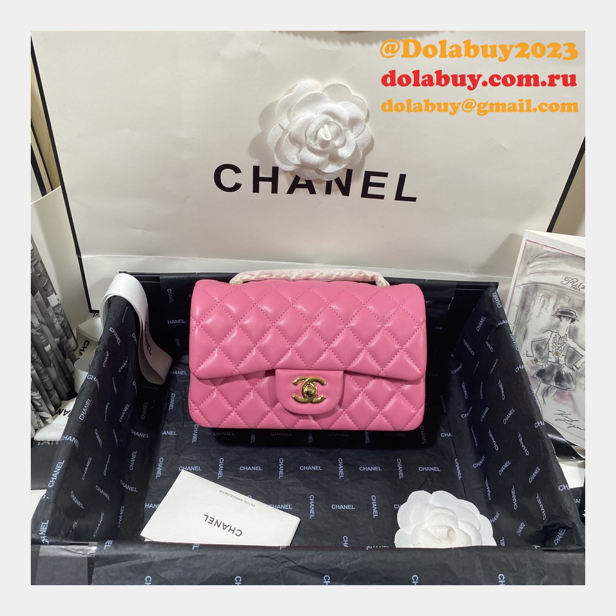 Wholesale CC Lambskin Flap Perfect 20CM Bag 1116