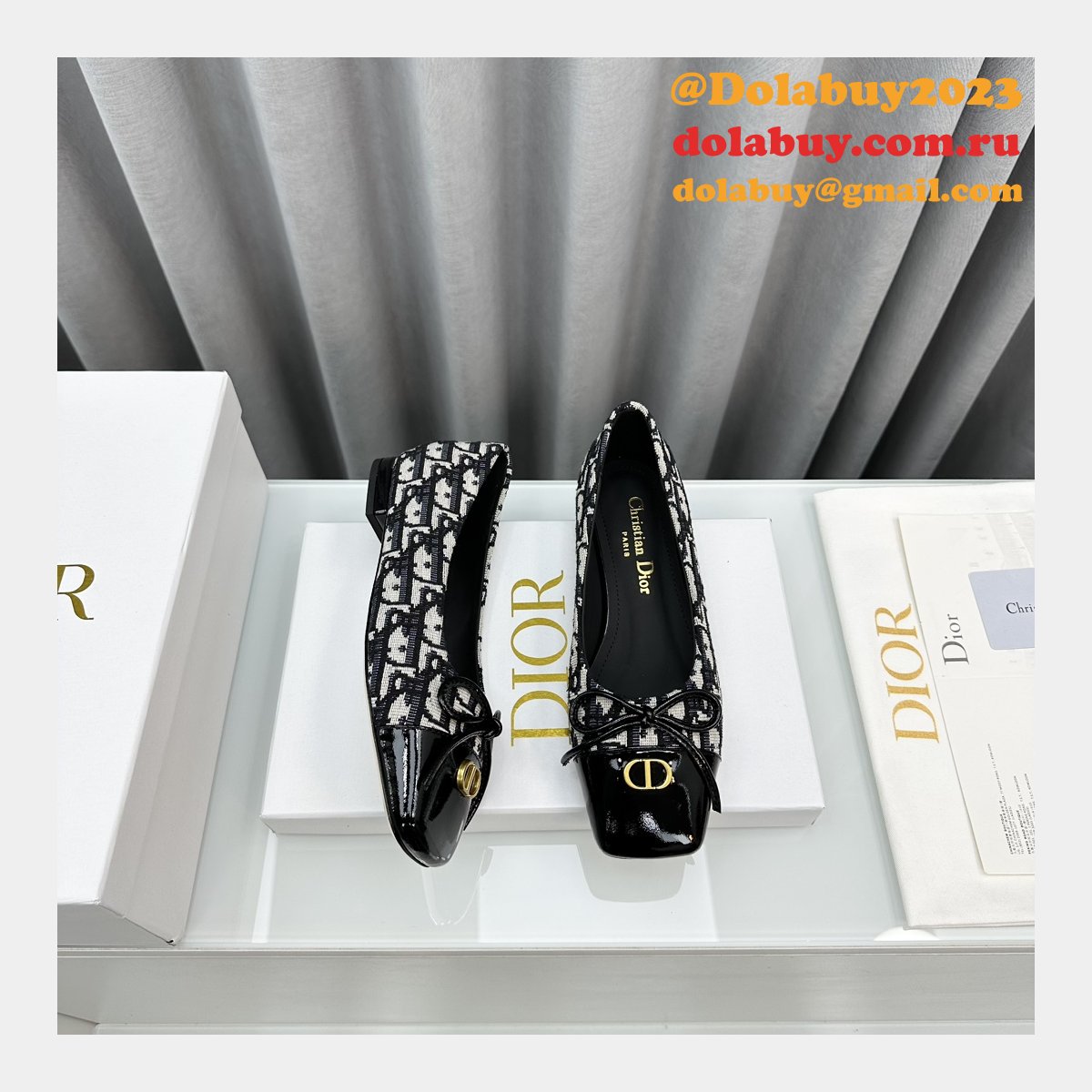Duplicate DIOR D-Doll BALLET FLAT Designer
