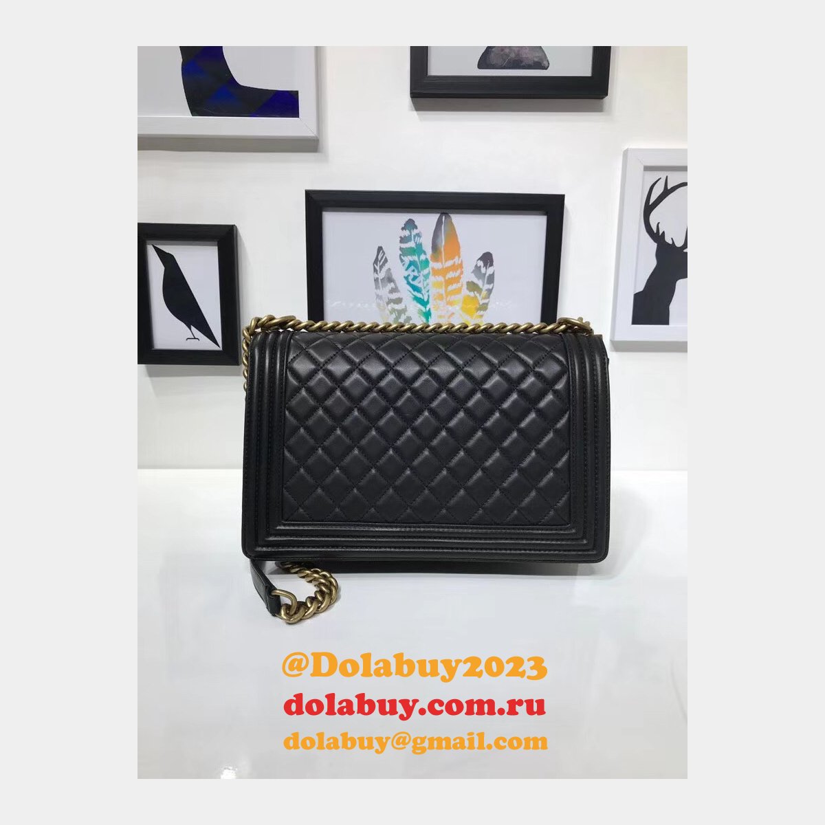 Fake CC Le Boy Cheap Mall High Quality Bags Lambskin 28cm
