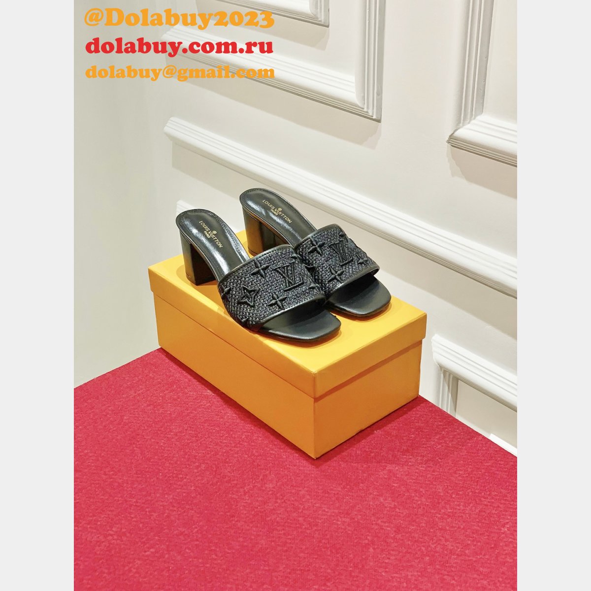 FAKE LOUIS VUITTONS Neo Revival Flat Mule Shoes