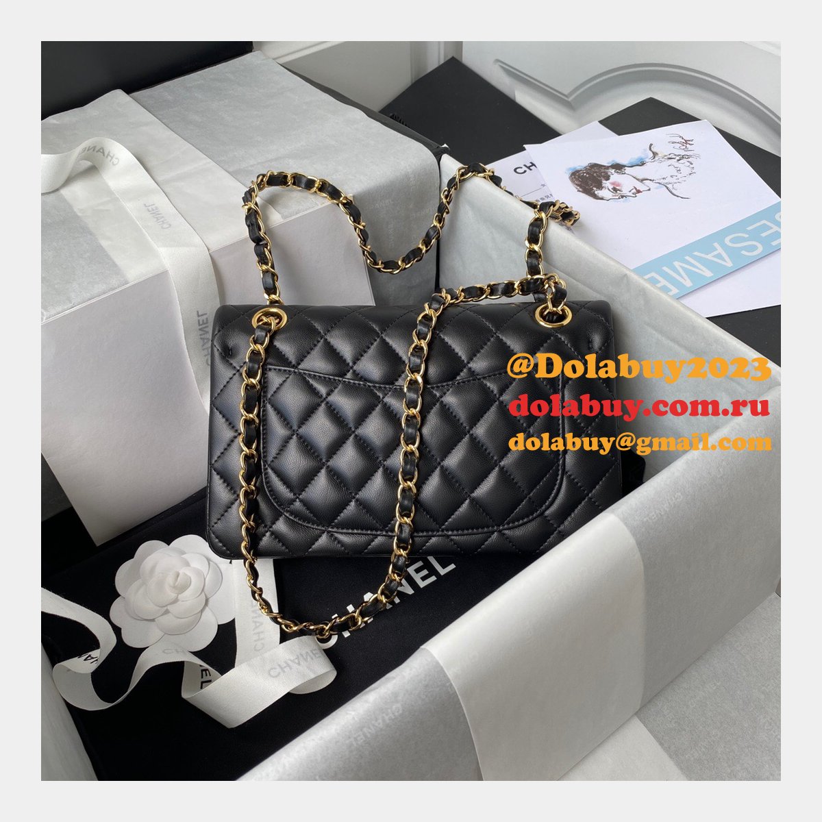 Top quality Fake Small Flap Lambskin CF 23cm