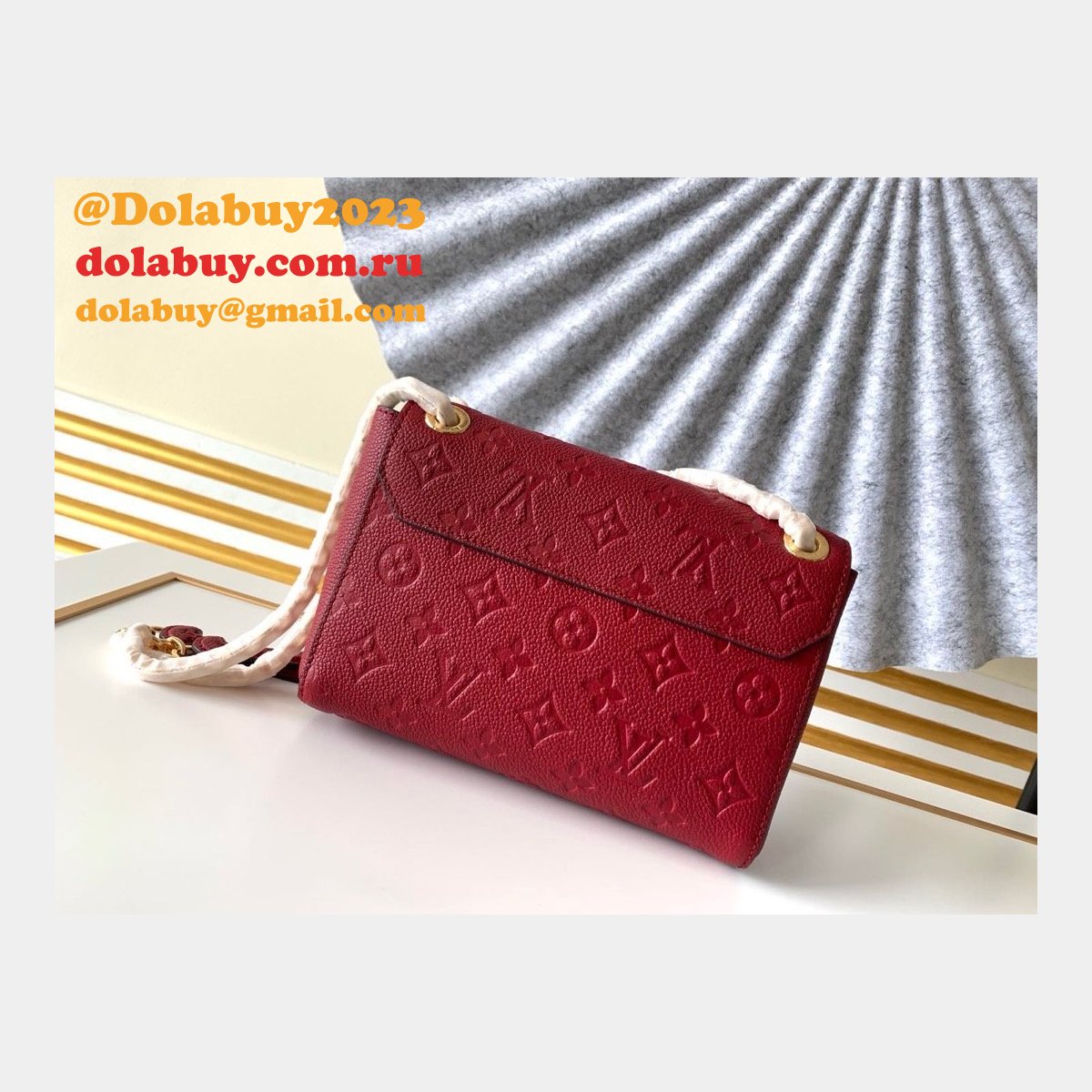 Louis Vuitton UK Vavin BB M44553 Red Monogram Empreinte Leather