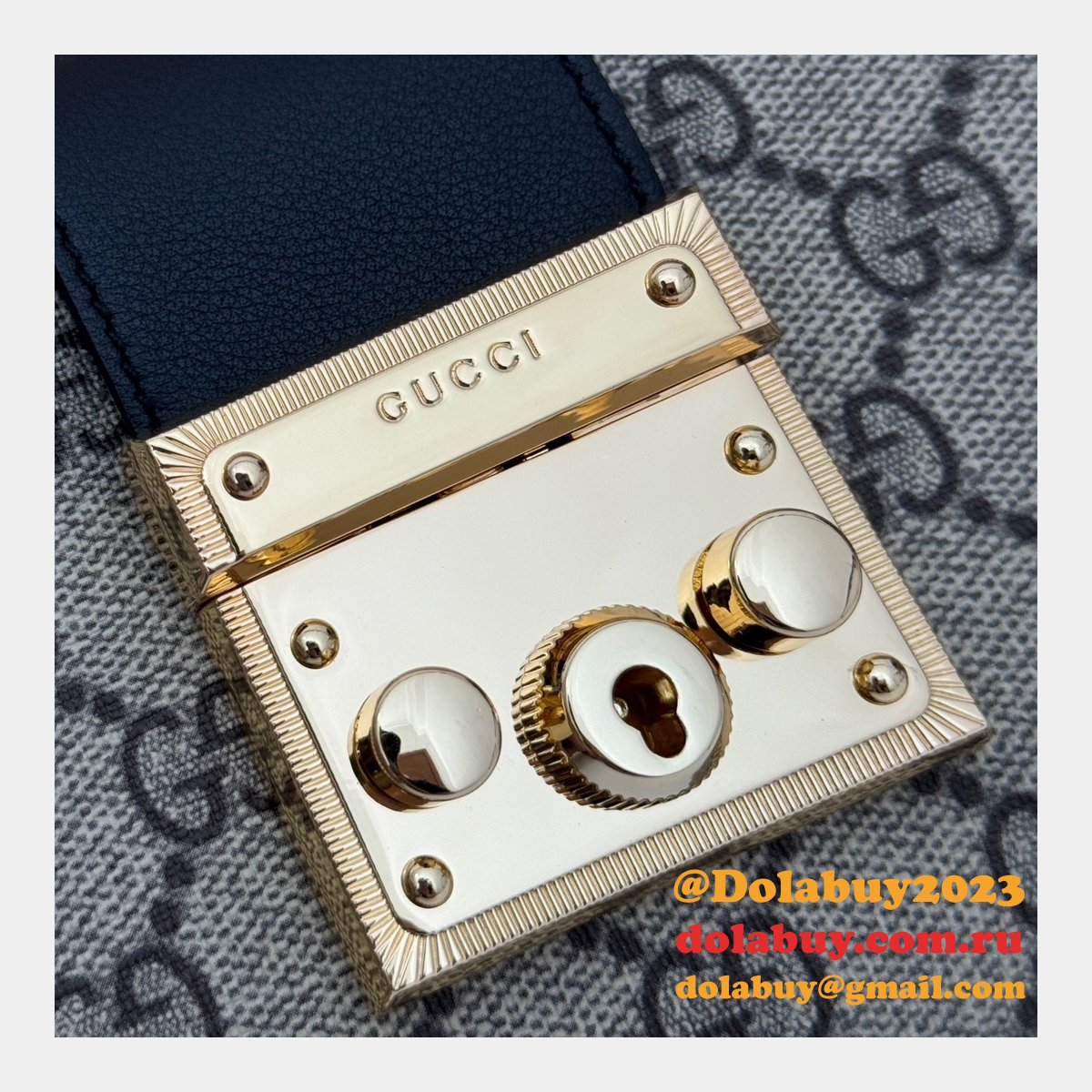 G*u*i best quality replicas 811705 padlock shoulder bag