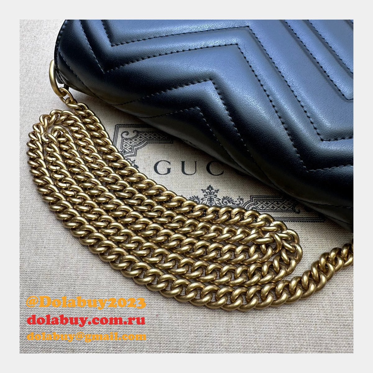 offers 1:1 replica G*u*i gg marmont 746431 matelassé chain bag
