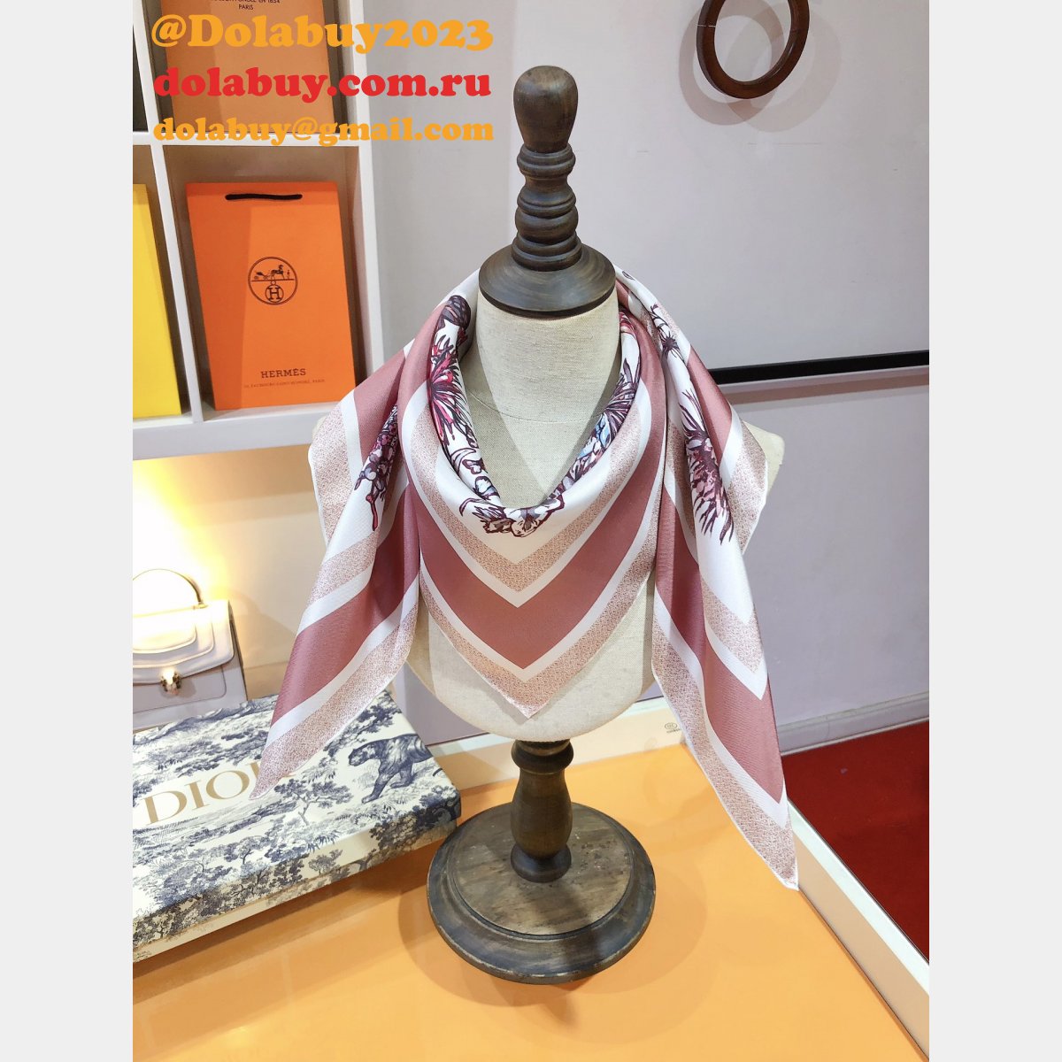 Luxury DIOR Mexico AND Butterfly Silk twill SCARF