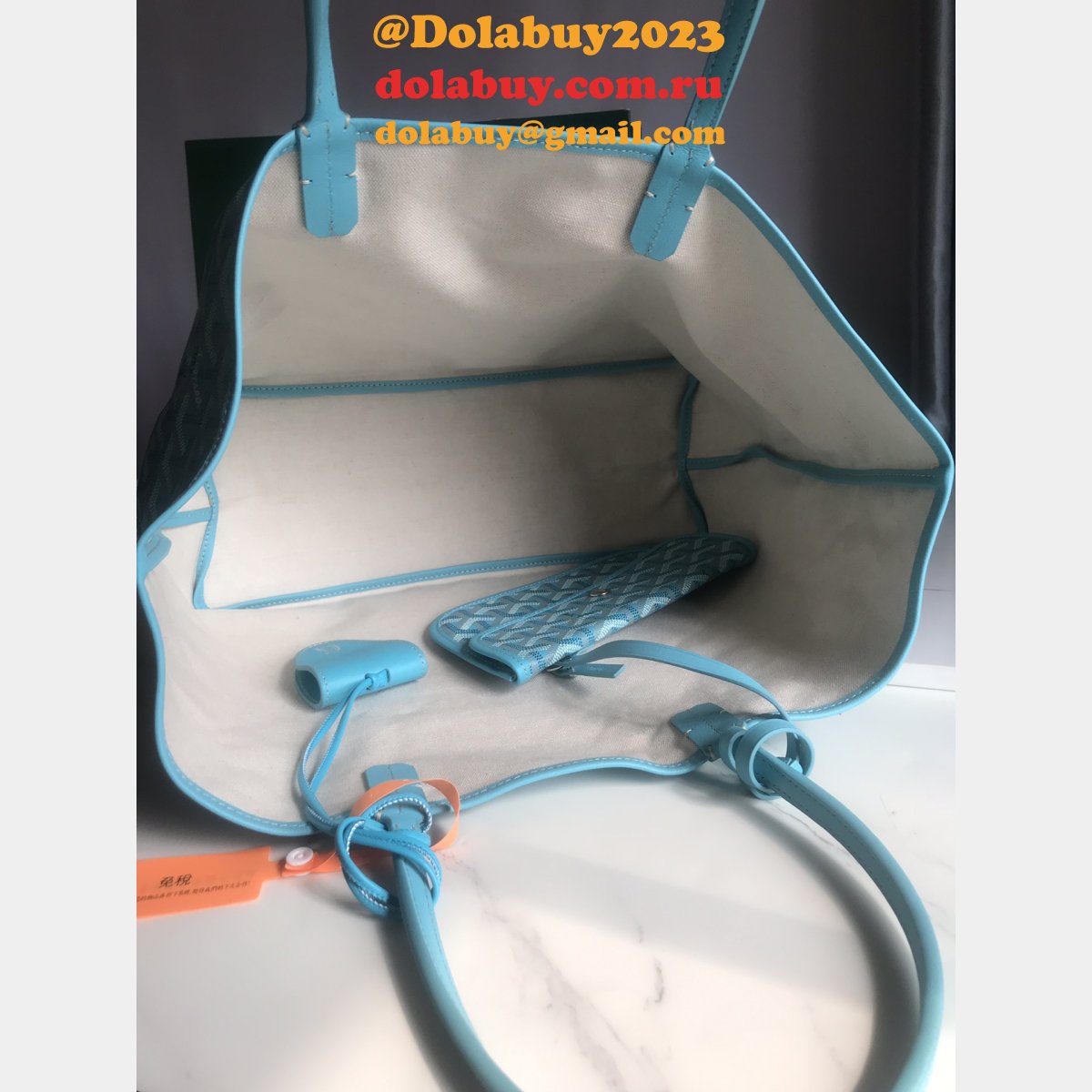 Luxury Goyard Saint Louis 020184/020144 PM/GM Blue Replica Bag