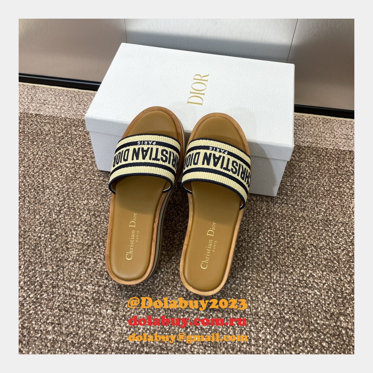 Designer Dior Dway Platform Slide