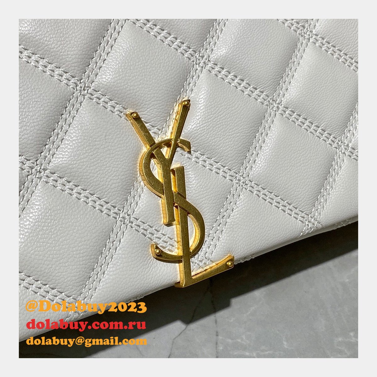 Replicas Saint Laurent Becky Large chain bag in quilted lambskin
