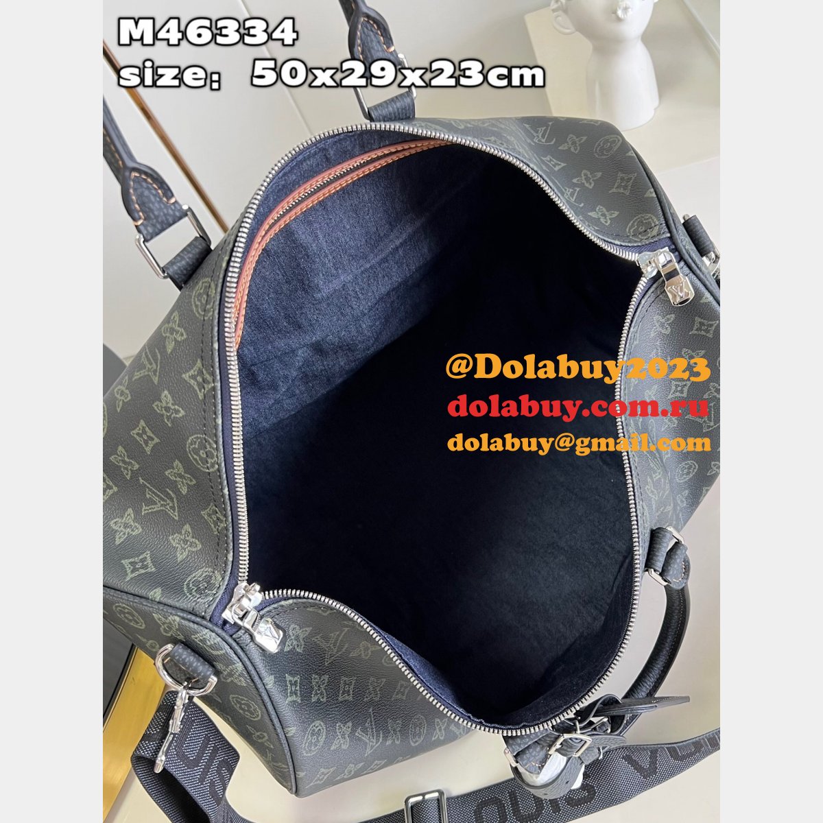 Louis Vuitton Designer Keepall Bandoulière 50 Monogram M46334 Bag