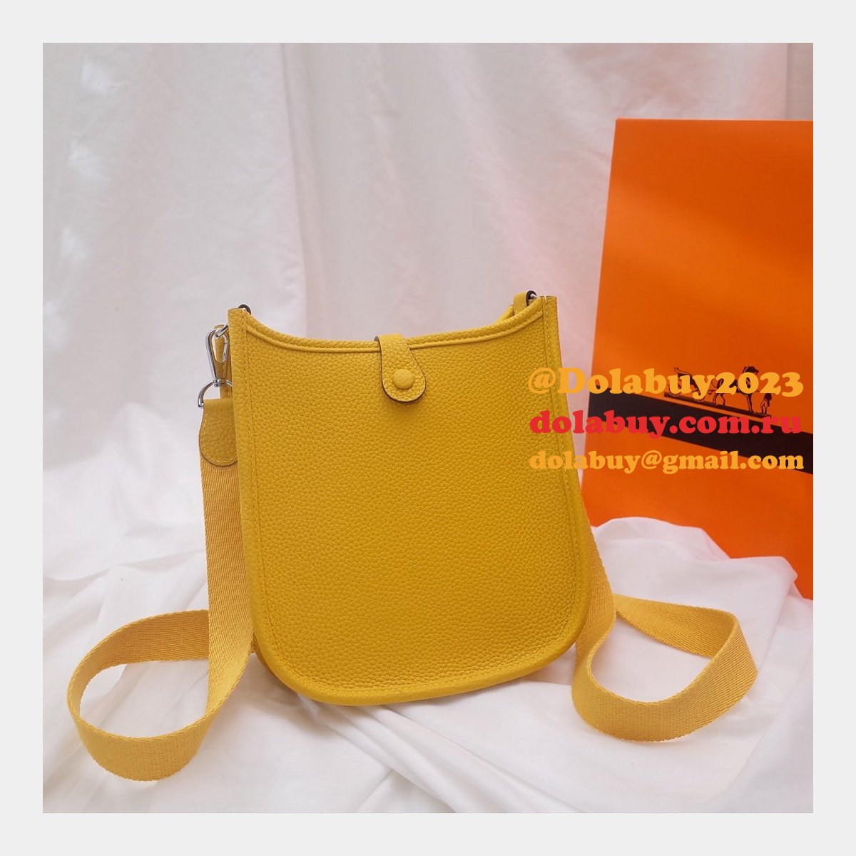 Hermes Evelyne Yellow Messenger Medium Bag replica