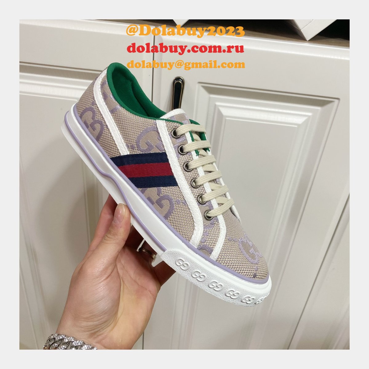 buy inspired replica G*u*i canvas designer shoes