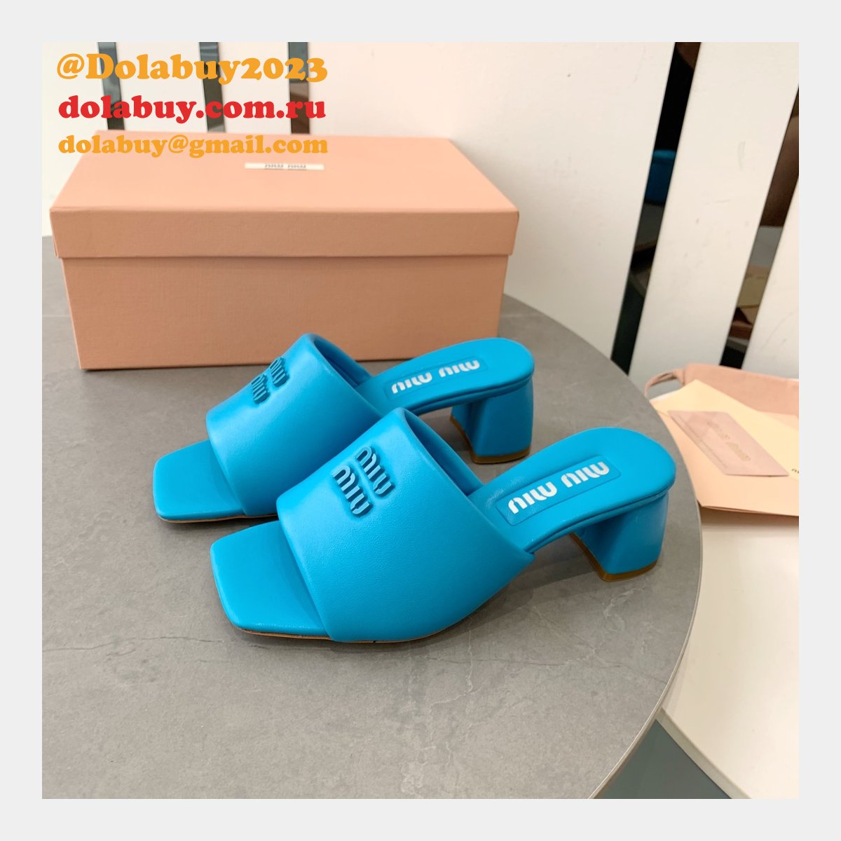 Miu Miu Replica Bread Slippers Heel Sandals Shoes