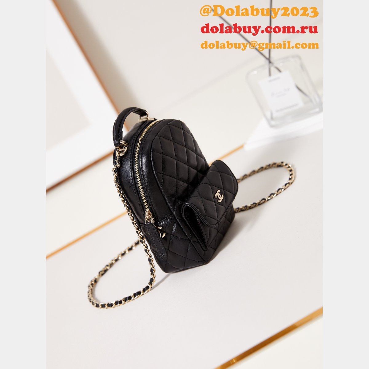 Luxury 24Cmini lambskin women backpack AP3753