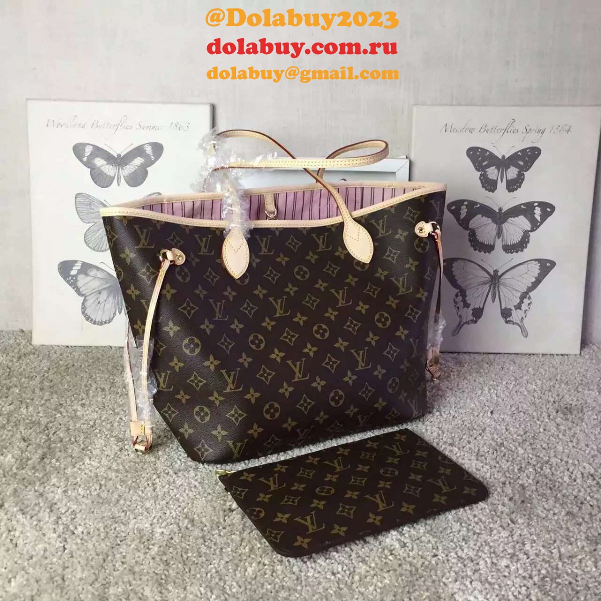 Best Louis Vuitton Tote Bag neverfull pink MM 32cm