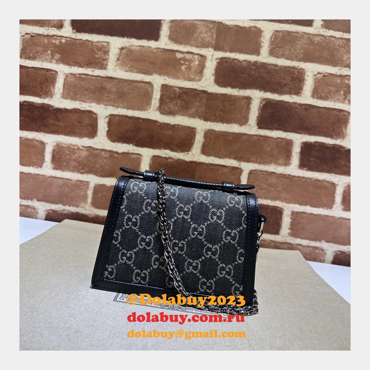 knockoff ophidia gg G*u*i black 696180 shoulder bag