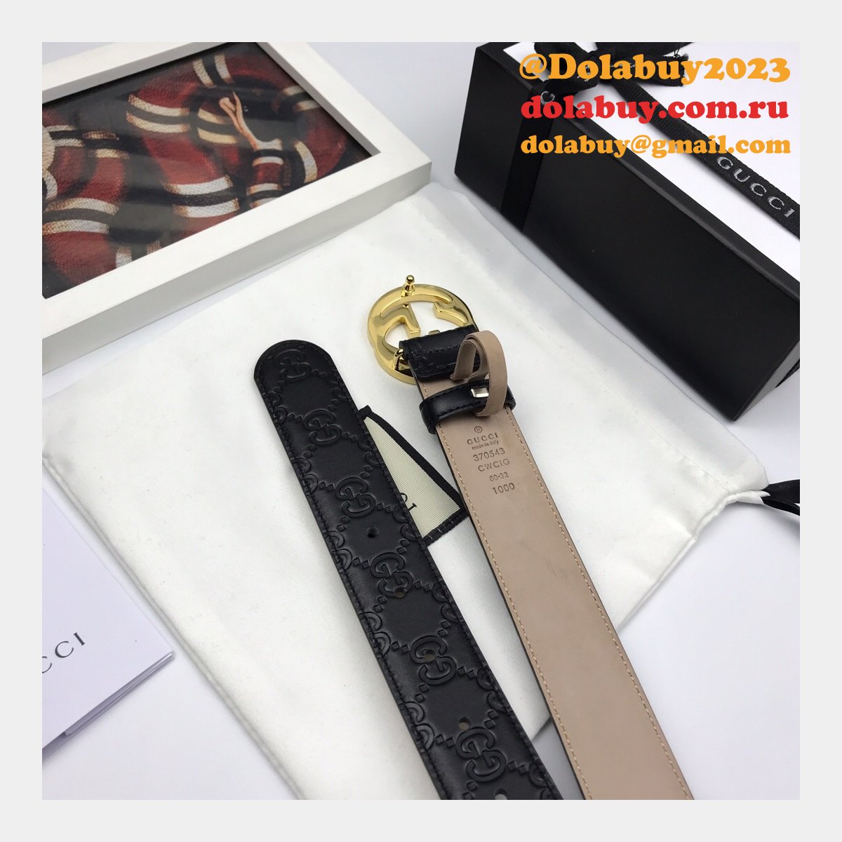 high quality G*u*i replica leather belts