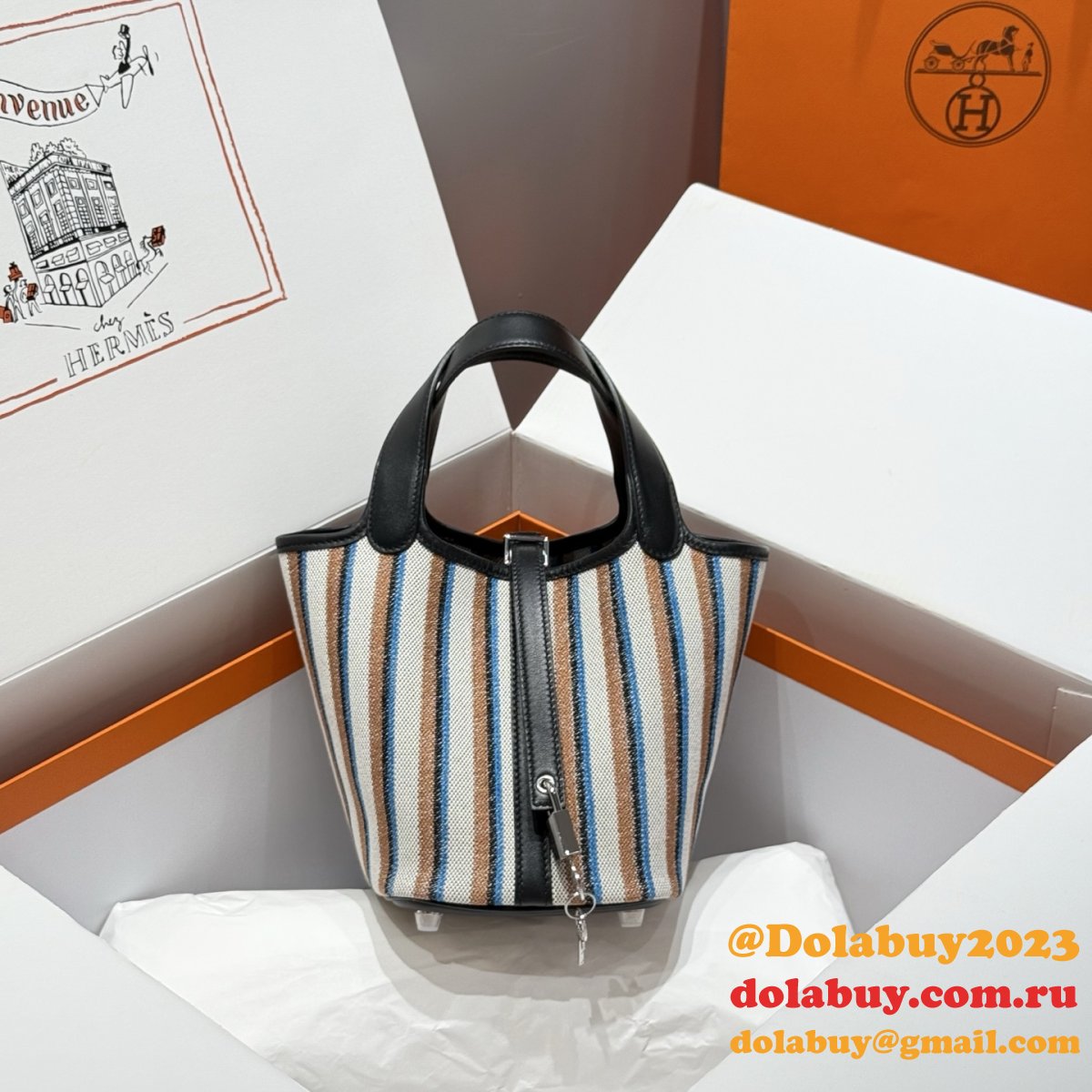 Designer Hermes Replica Picontin Lock 18CM Tote Bag