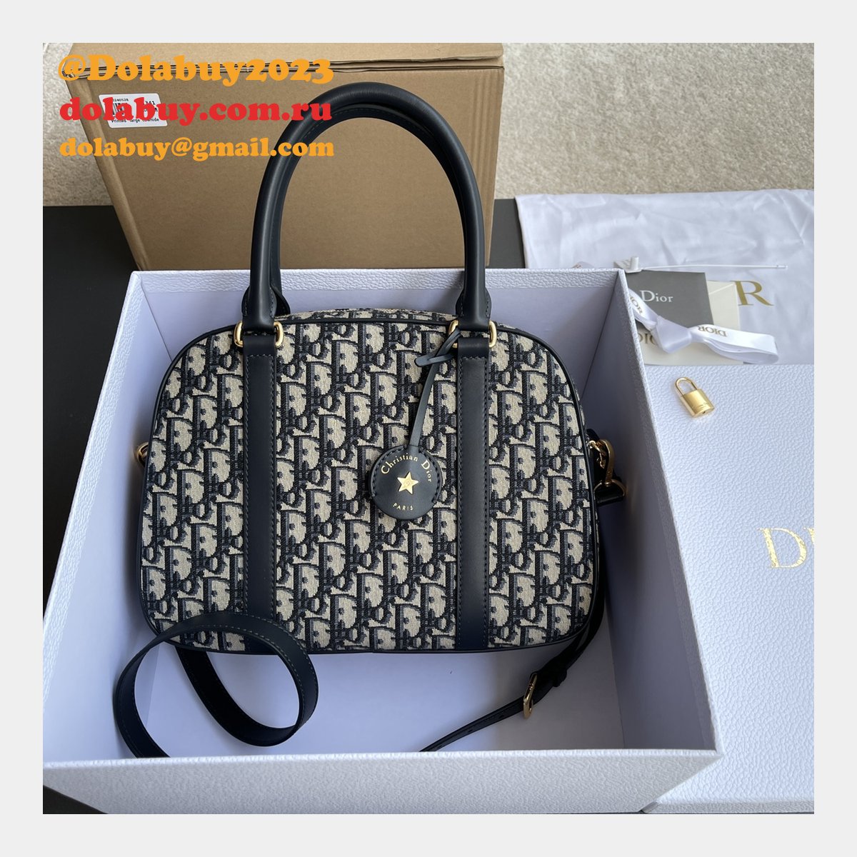 Top Quality Dior D-VIbe Bowling Bag Medium/Large