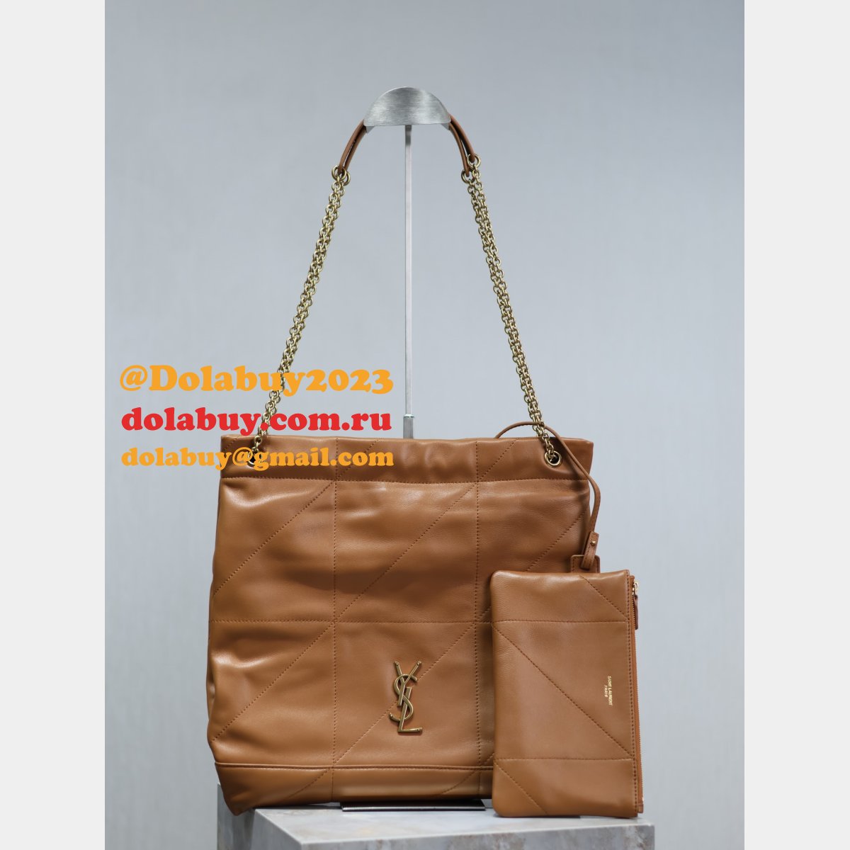 Luxury SAINT LAURENT POCHON lambskin handbag 781666