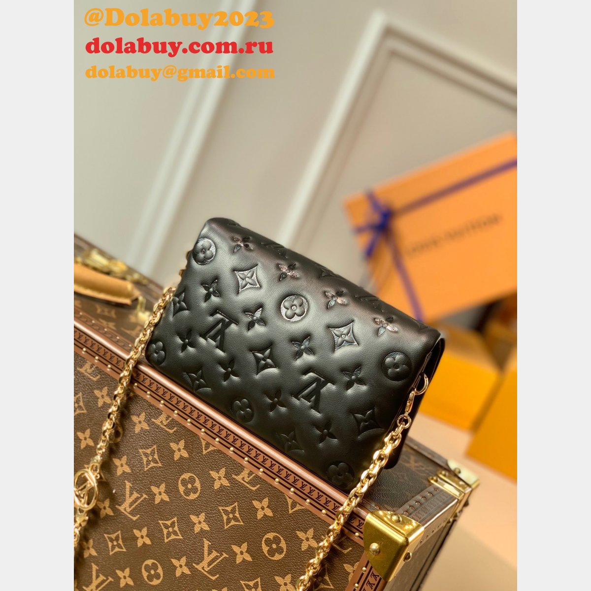 UK China Louis Vuitton Knockoff Pochette Coussin H27 M80742 Black