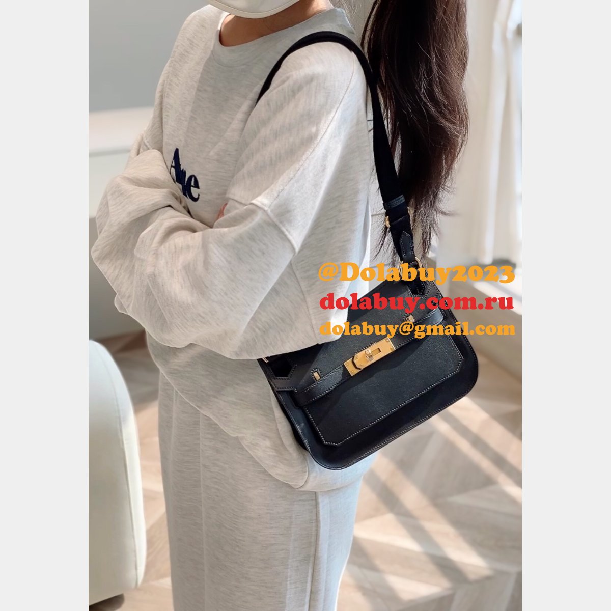 7 Star herems JYPSIERE MINI CALF leather handbag