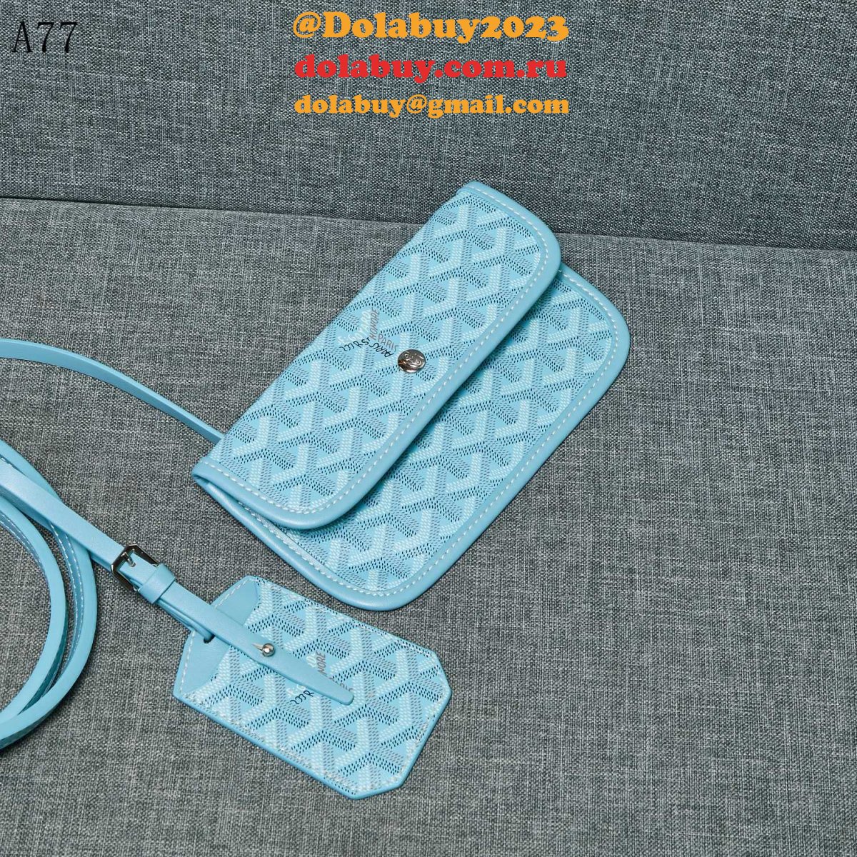 Wholesale Goyard Classic Chevron St. Louis PM Totes Sky-Blue Bags
