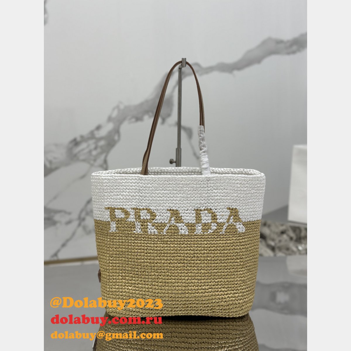 Wholesale prada 1:1 Mirror weave big tote