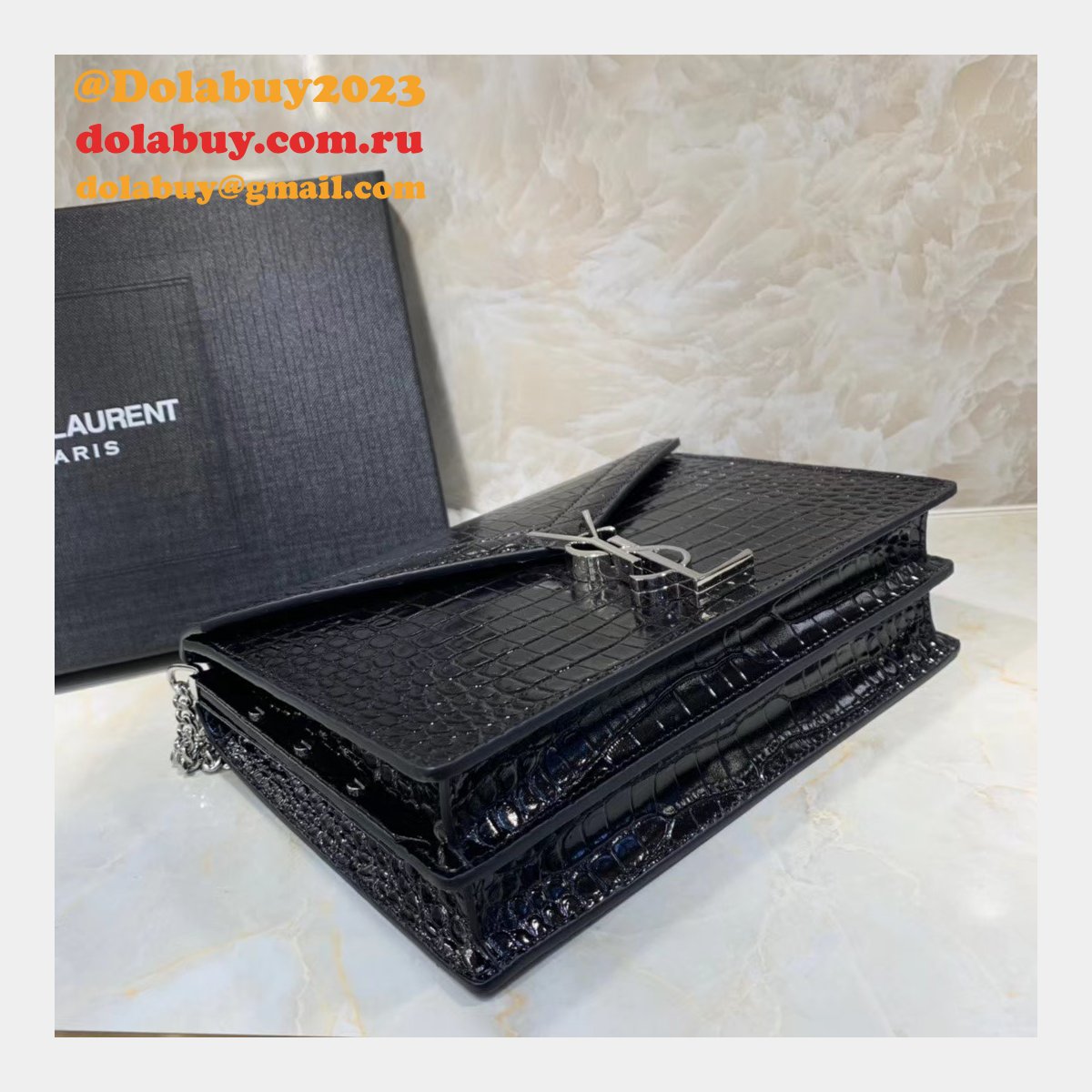 Saint Laurent AAA+ Replicas Shoulder 377057 Black/Red Bags