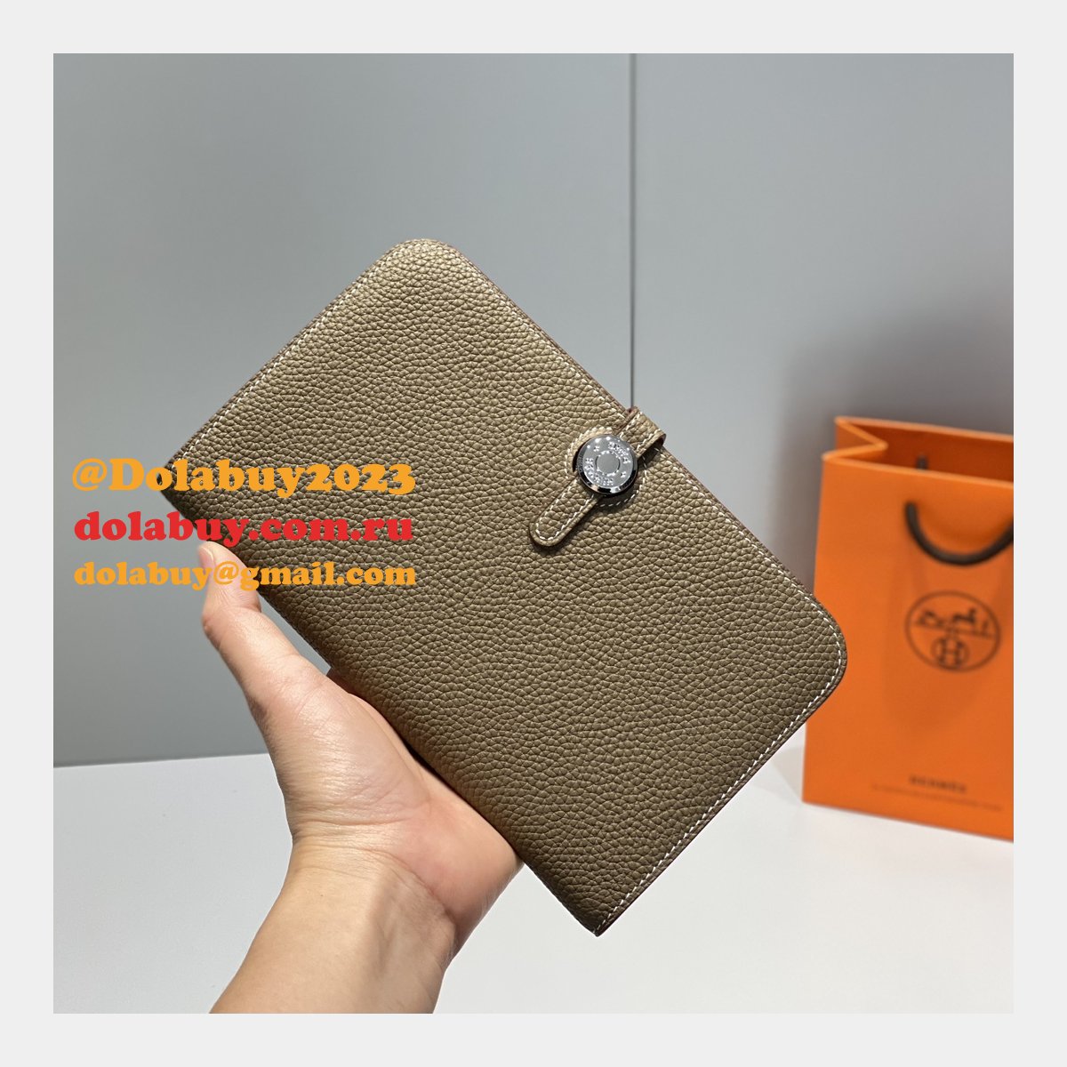 Luxury 1:1 Mirror Hermes Togo Passport Holder