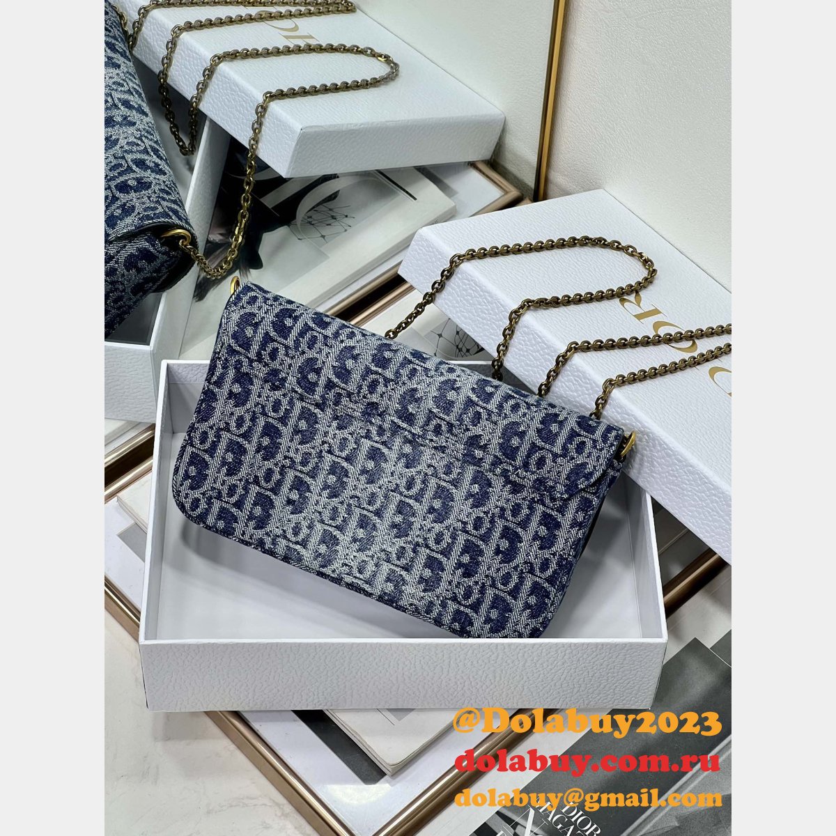Christian Dior Shop Inspired Saddle Pouch Chain 2045 Bag