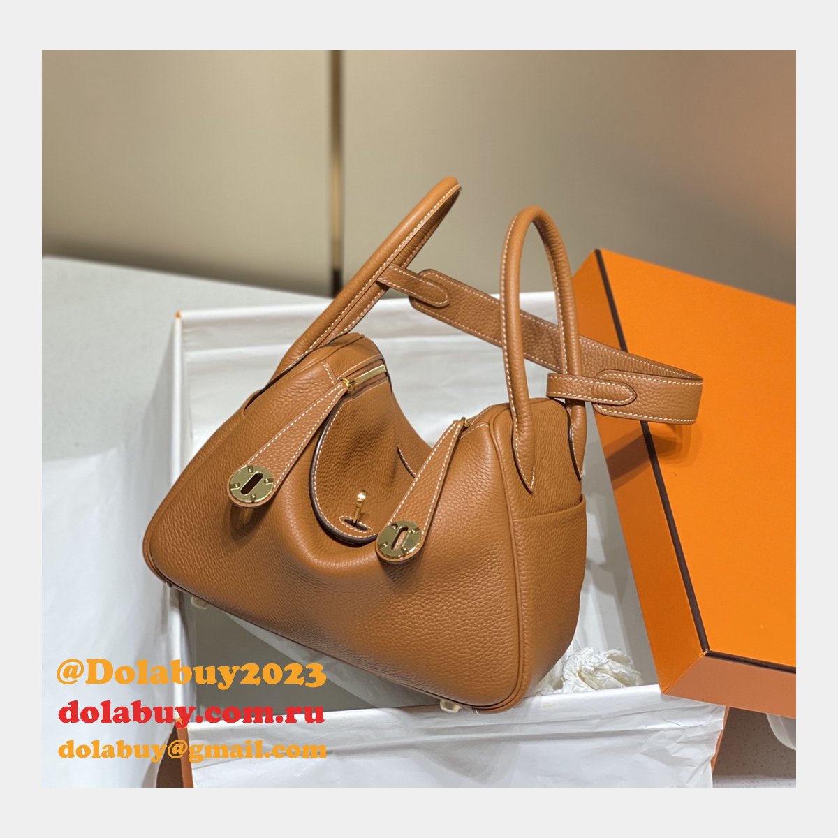 Replica Brown Hermes Lindy 26cm Bags Sale Outlet Online
