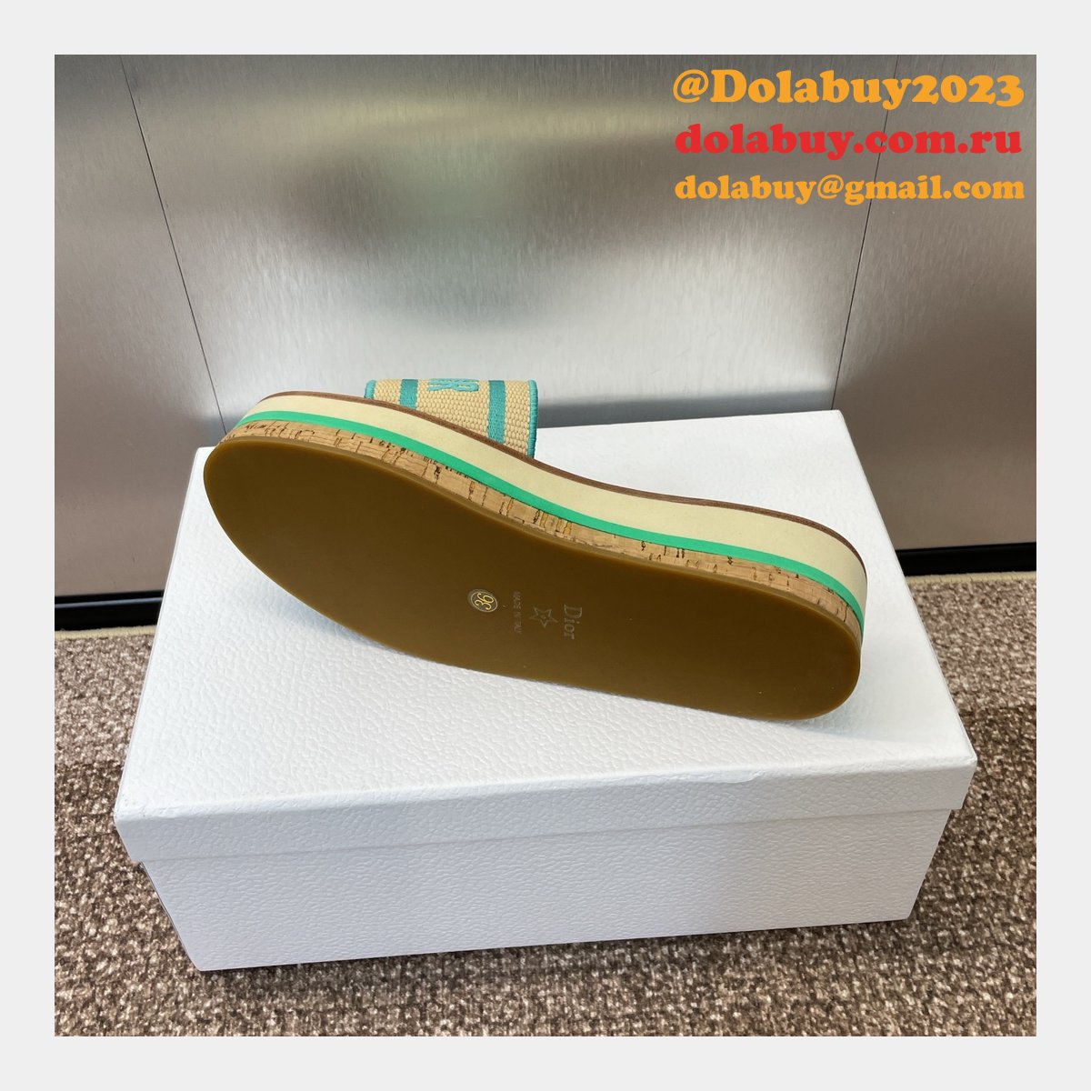 Designer Dior Dway Platform Slide